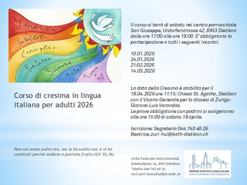 Corso cresima adulti 2026